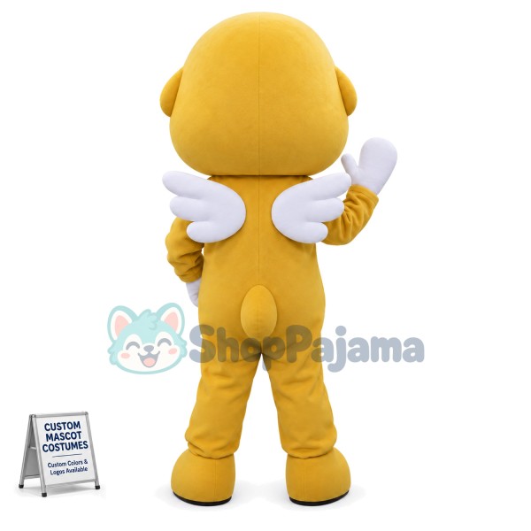 Cartoon Big-nosed Baby Lion With Wings Mascot Costume