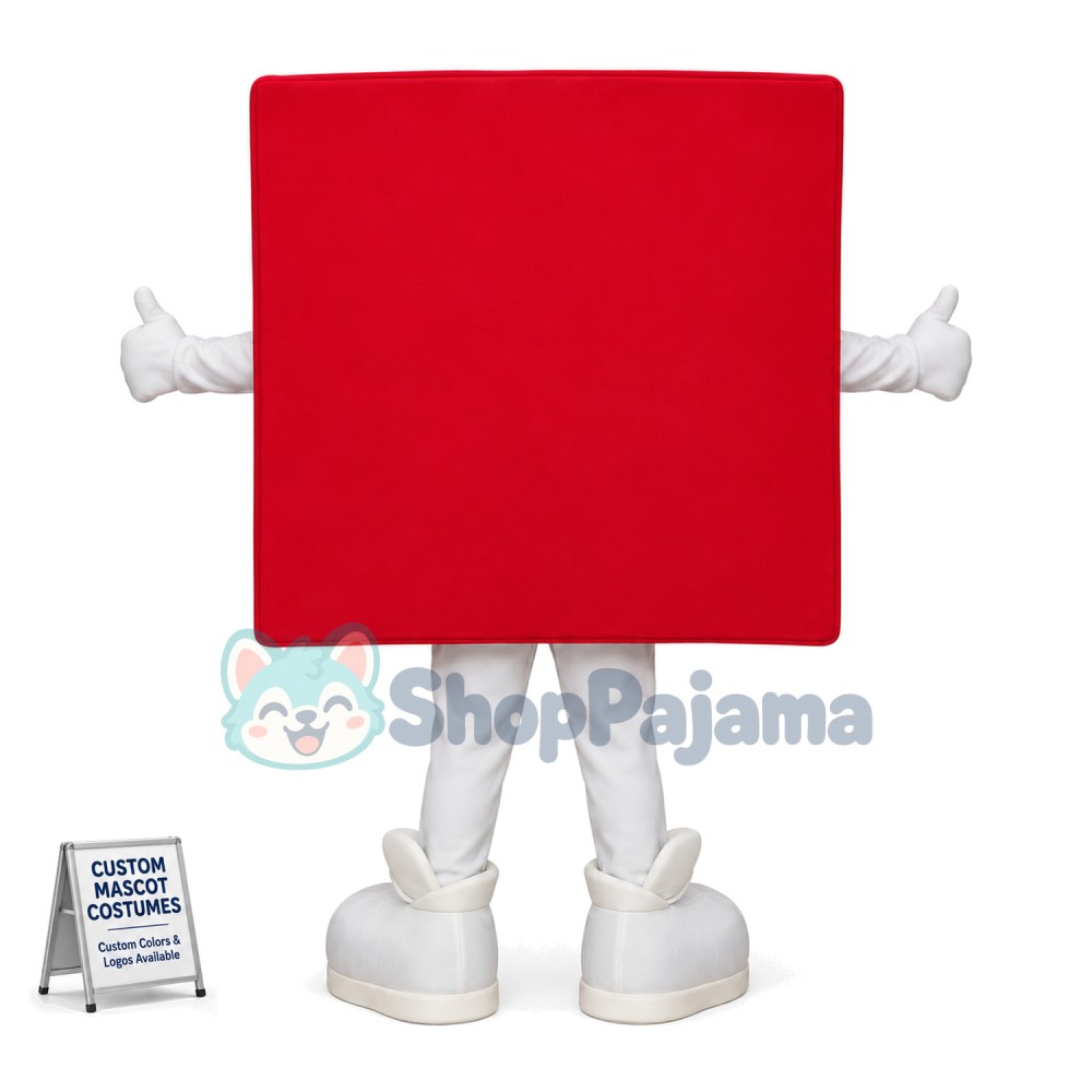 Conspicuous Red Direction Sign Mascot Costume