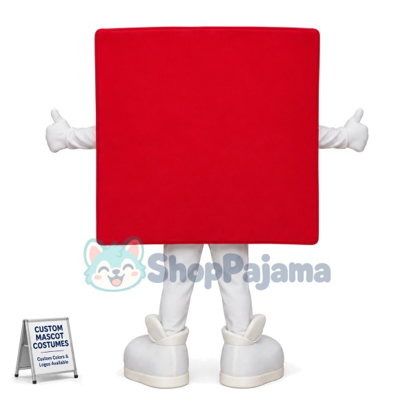 Conspicuous Red Direction Sign Mascot Costume