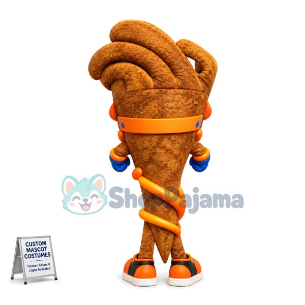 Entrusted Brown Torch Cartoon Mascot Costume