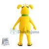 Yellow Dog Wearing Masked Collar Mascot Costume