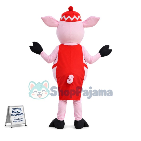 Waiter Pig of Czech Restaurant Mascot Costume