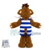 Wild Mammoth In Striped Swimsuit Mascot Costume
