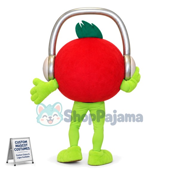 Cool DJ Tomato With Headphones Mascot Costume