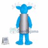 Blue Moose With Vertical Barrel Body Mascot Costume