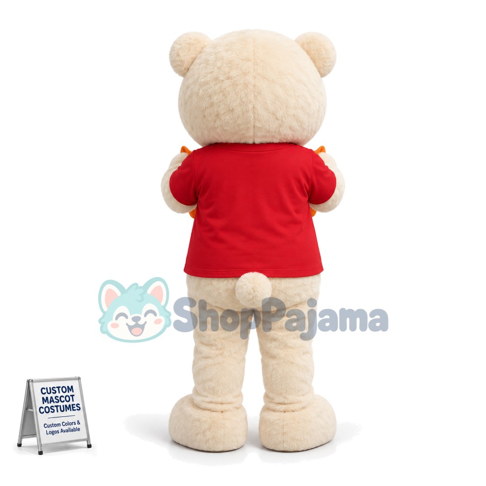 Beige Bear of Payment Company Mascot Costume