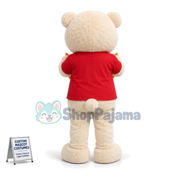 Beige Bear of Payment Company Mascot Costume