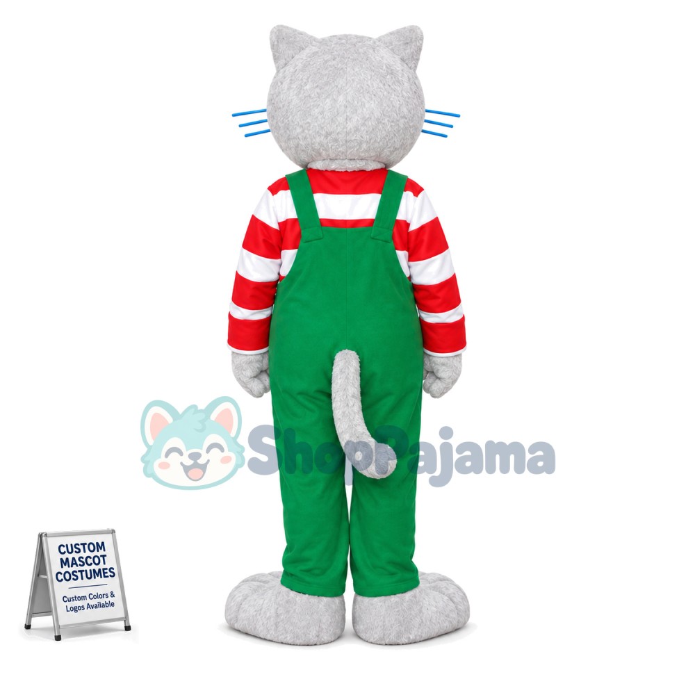 Vigorous Gray Boy Cat Mascot Costume