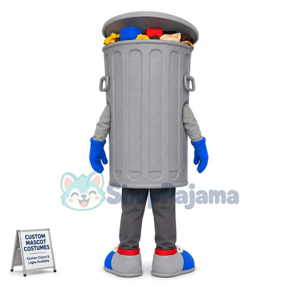 Full Tin Trash Bin Mascot Costume