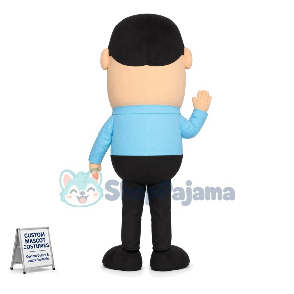 Approachable Big Head Manager Mascot Costume