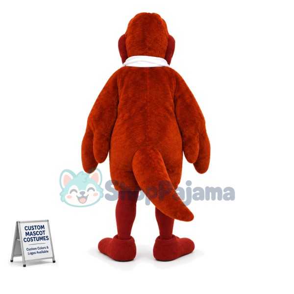 Stationary Red-brown Pterodactyl Mascot Costume