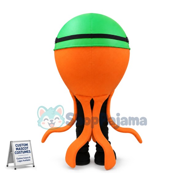 Swimming Octopus Wearing Cap Mascot Costume