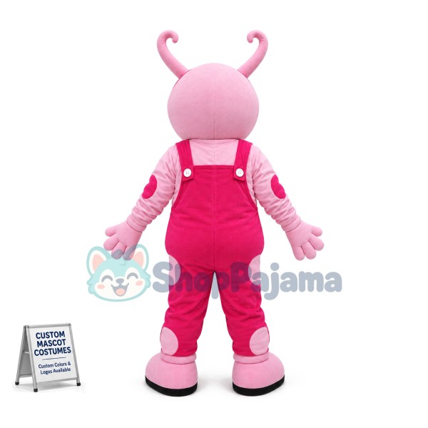 Giant Pink Snail With Suspenders Mascot Costume