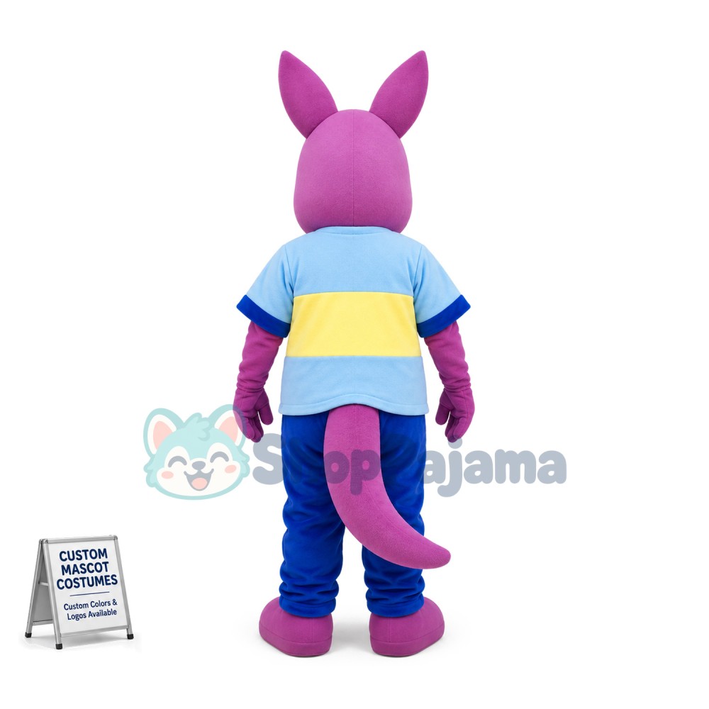 Calm Rose Pink Standing Horse Mascot Costume