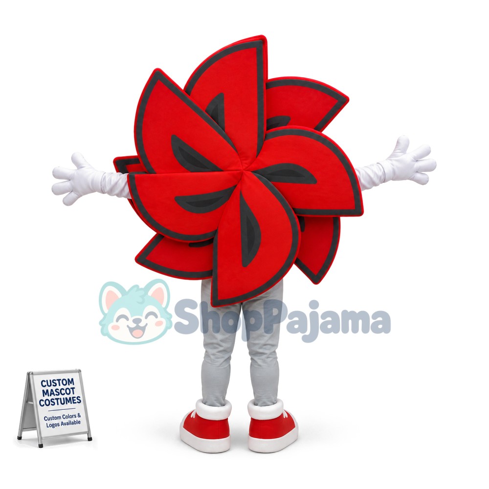 Red Double Layered Windmill Mascot Costume