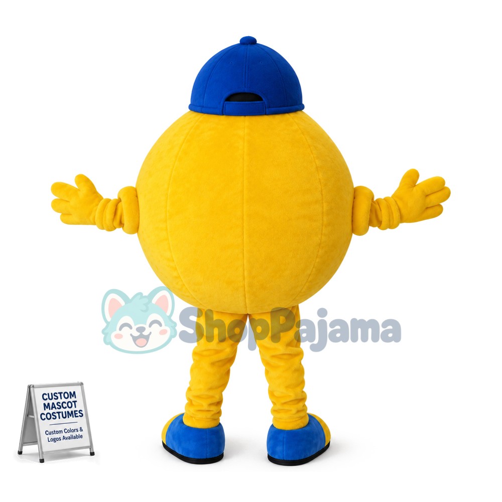 Yellow Plush Round Pie Shaped Doll Mascot Costume