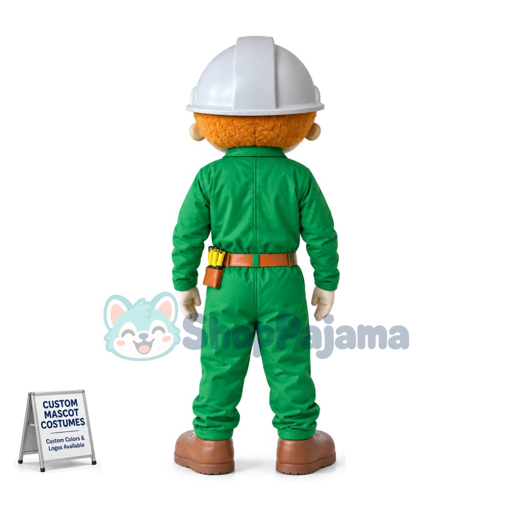 Agricultural Machinery Operator Holding Wrench Mascot Costume