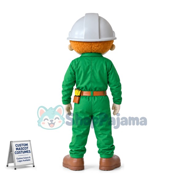 Agricultural Machinery Operator Holding Wrench Mascot Costume