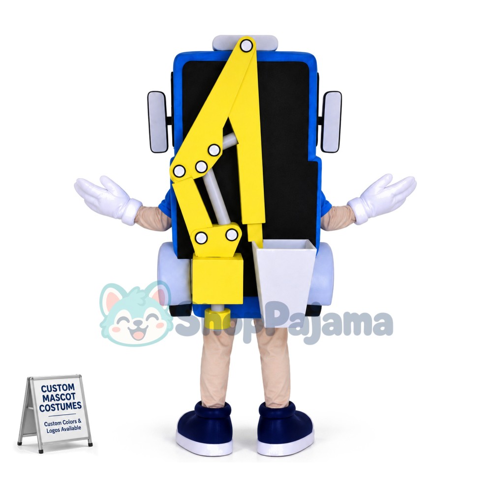 Blue Crane With Telescopic Rod Mascot Costume