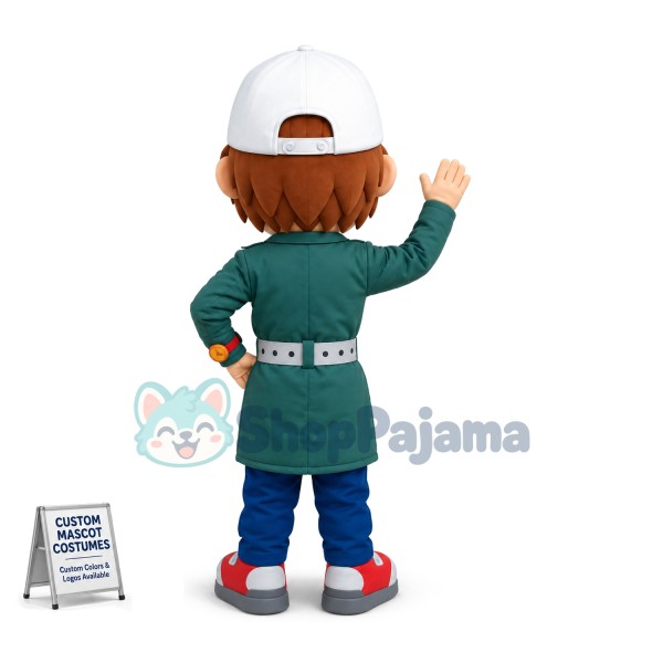 Female Rescue Worker In Military Coat Mascot Costume