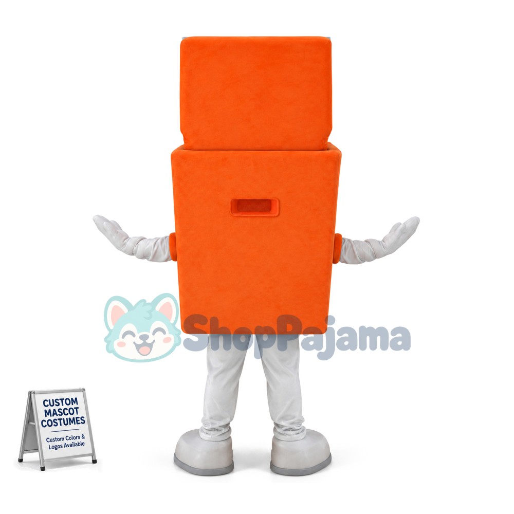 Recyclable Orange Trash Can Mascot Costume