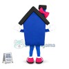 Blue House Mascot Costume for Architectural Project