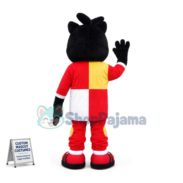 Tired Cat In Full Uniform Mascot Costume
