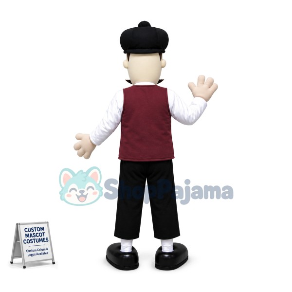 Bearded Pub Waiter Mascot Costume