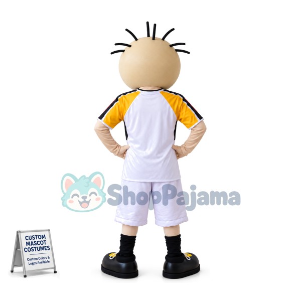 Winking Athlete Doll With Thinning Hair Mascot Costume