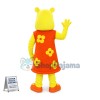 Beautiful Yellow Hippo Wearing Flower Dress Mascot Costume