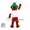 The Tiger With Leaves On Head Mascot Costume