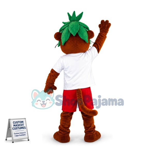 The Tiger With Leaves On Head Mascot Costume