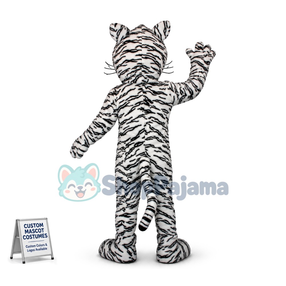 Big-nosed Adult White Tiger Mascot Costume