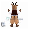Excited Antelope In Ethnic Vest Mascot Costume
