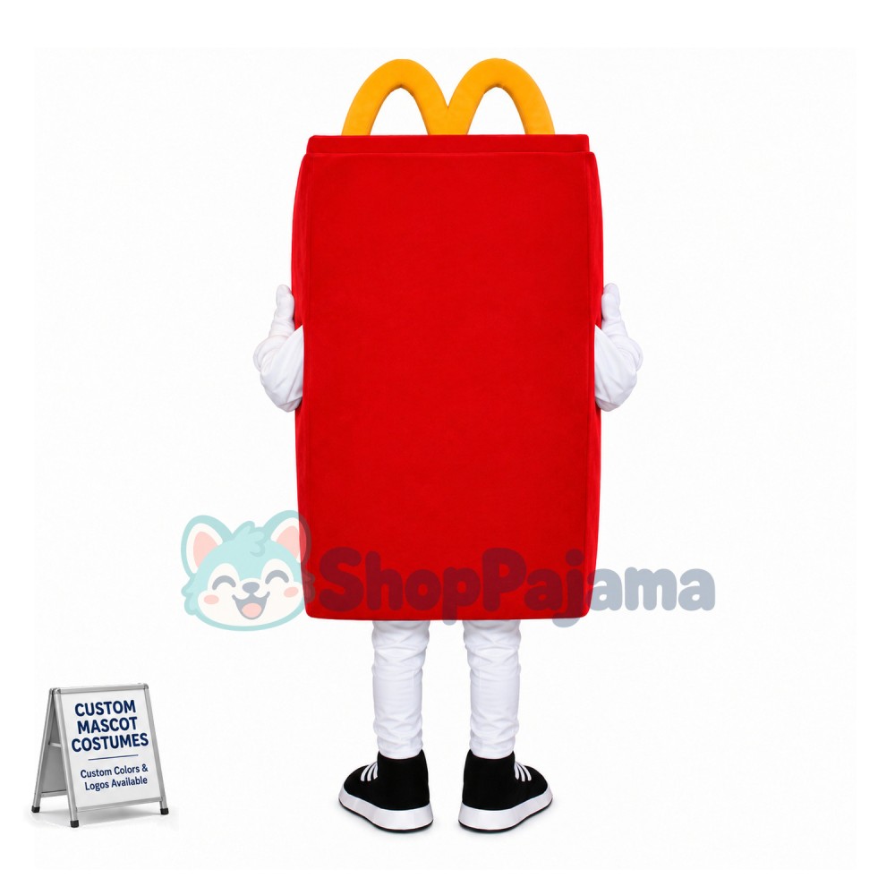 Cartoon Smiley Red Paper Box Mascot Costume
