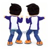 Blue-eyed Twin Brothers In The Same Suit Mascot Costume