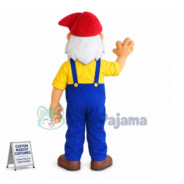 Service Station White Beard Grandpa Mascot Costume
