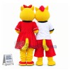 Tiger Couple Attending the Dinner Together Mascot Costume