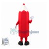 Pointed Top Red Drawing Pencil Mascot Costume