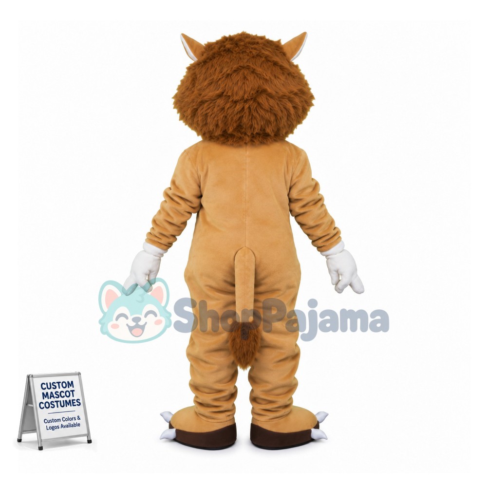 Surprised Lion With Open Mouth Mascot Costume