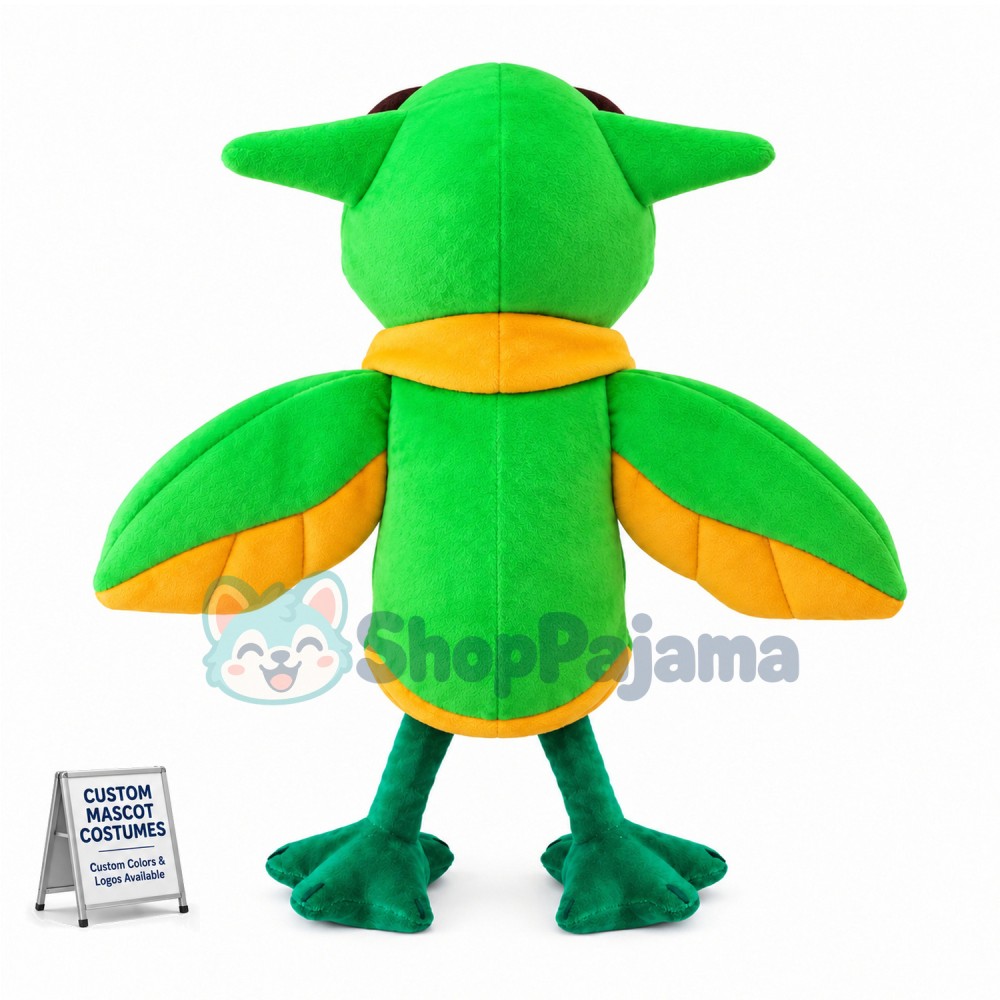 Pretty Lark Holding Bunch of Flowers Mascot Costume