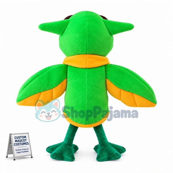Pretty Lark Holding Bunch of Flowers Mascot Costume