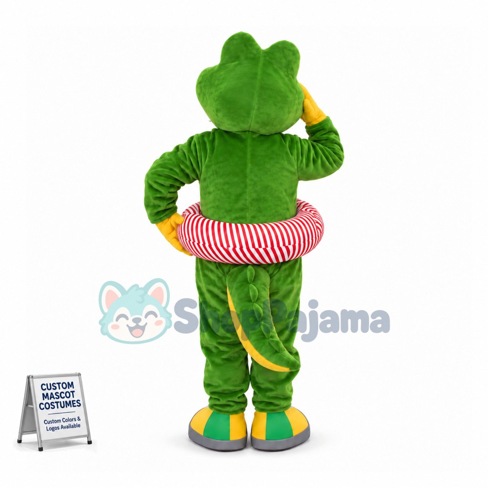 Swimming The Little Green Crocodile Mascot Costume