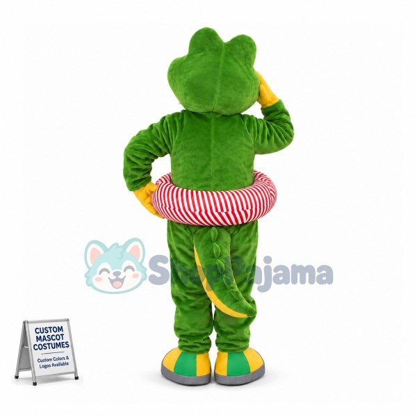 Swimming The Little Green Crocodile Mascot Costume