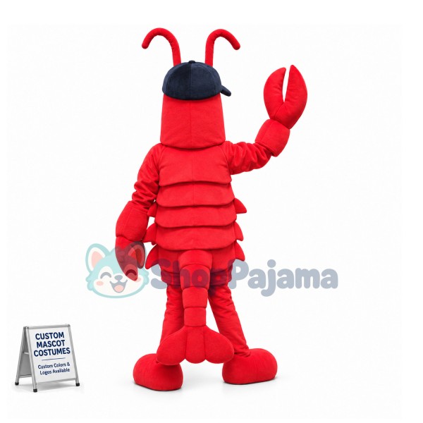Stacked Lobster Wearing Baseball Cap Mascot Costume