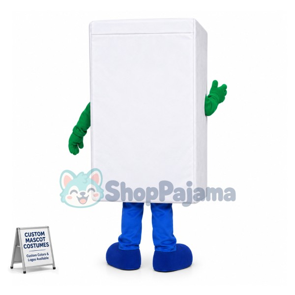 White Smart Drum Washing Machine Mascot Costume
