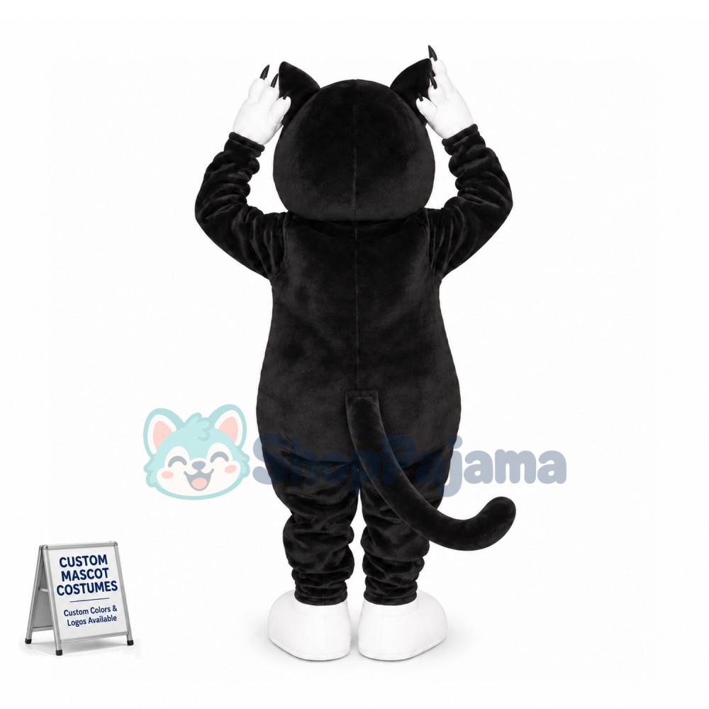 Upset Green-eyed Cat Mascot Costume