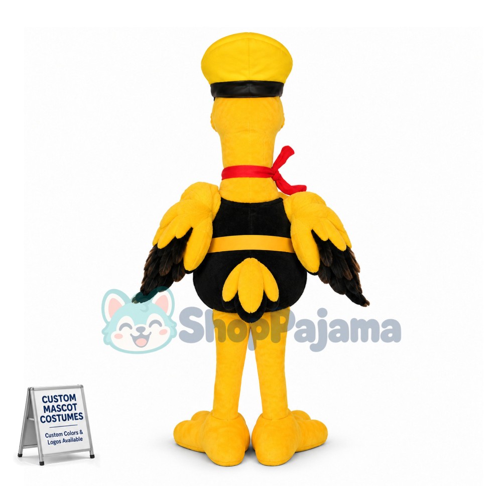 The Yellow Ostrich Courier Mascot Costume