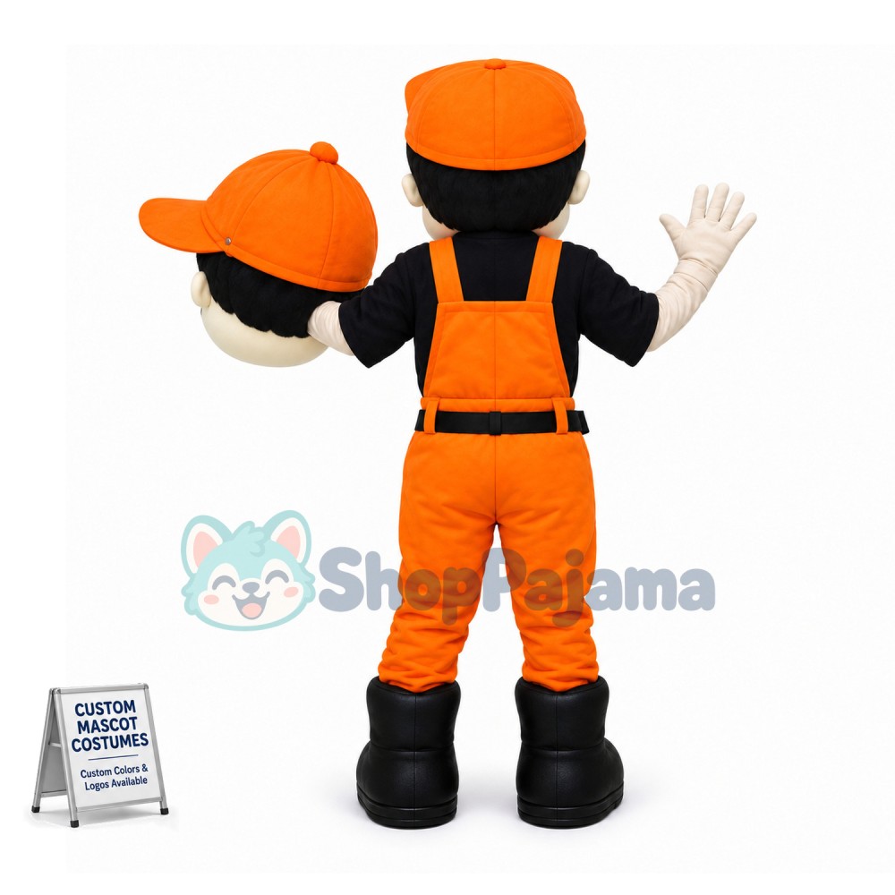 Bearded Repairman With Satisfied Service Mascot Costume