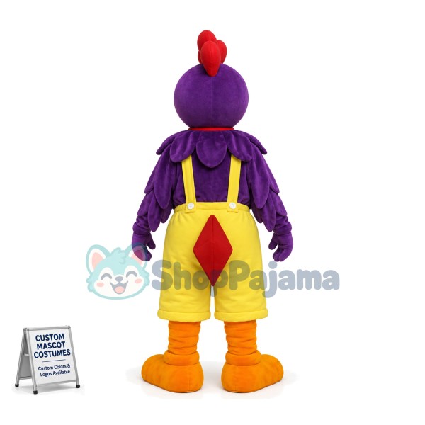 Adult Style Large Purple Chicken Mascot Costume